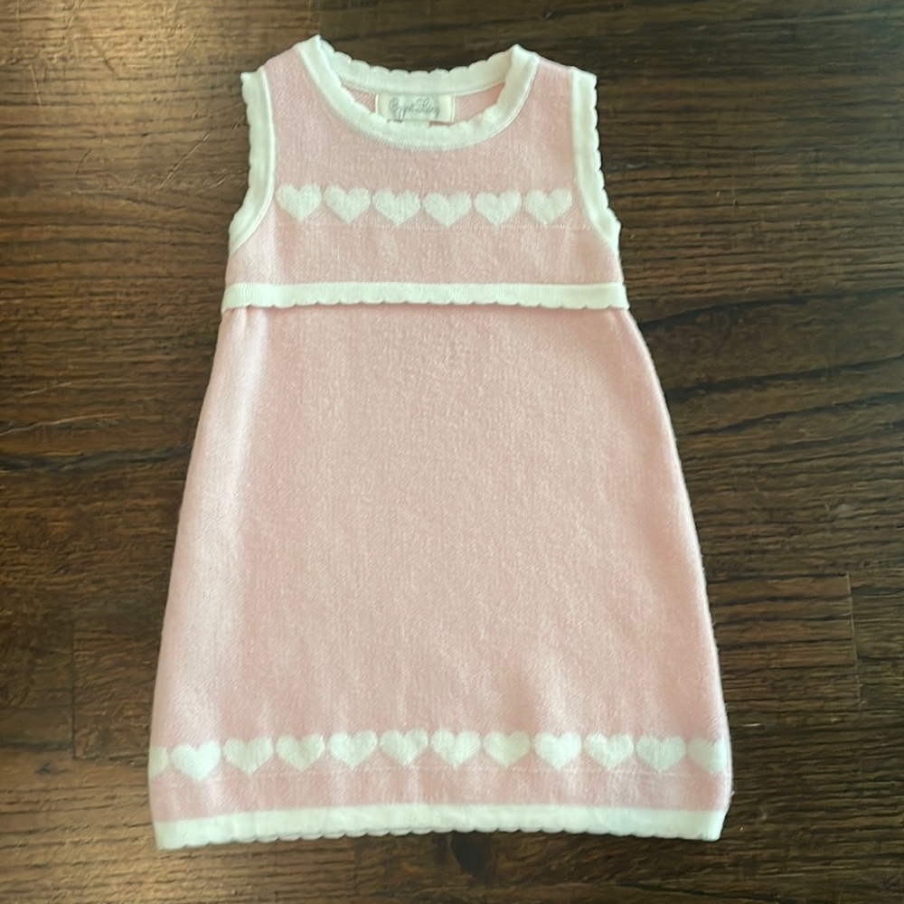 Pink heart sweater dress